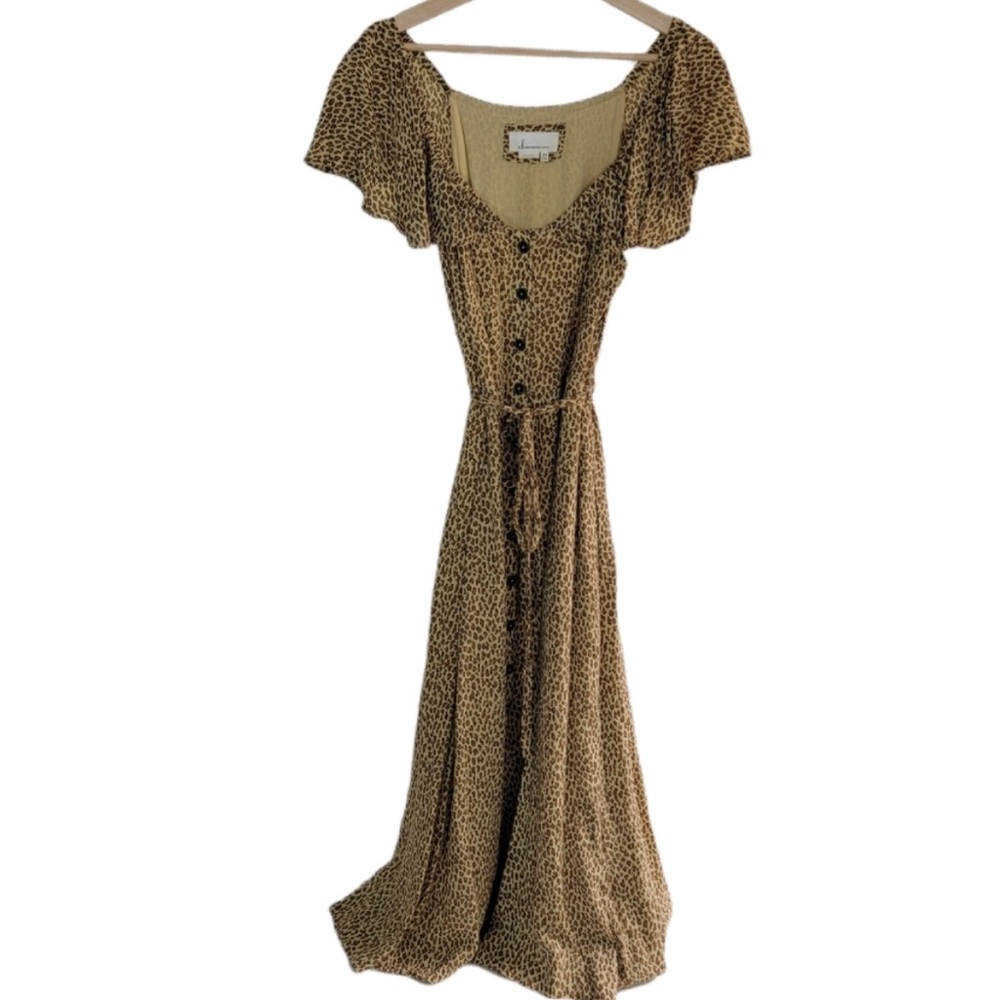 Anthropologie Bolano Leapord Print Maxi Dress 8